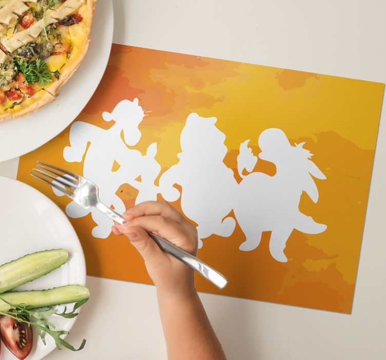 Kinder placemat met speelse figuursilhouetten - TenStickers