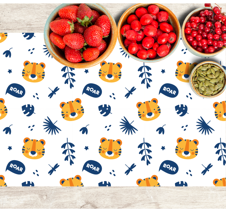 Kinder placemat met tijgergezicht patroon - TenStickers