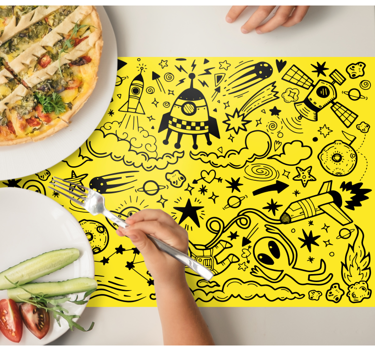 Kinder placemat ruimte avontuur patronen - TenStickers