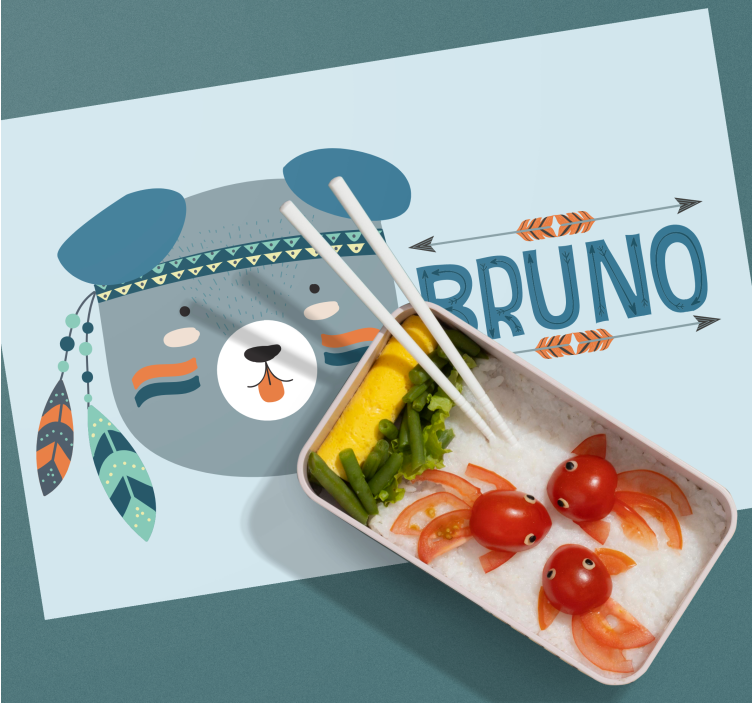 Kinder placemat schattig berenhoofd - TenStickers