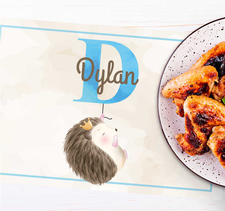 Kinder placemat schattig egeltje ontwerp - TenStickers