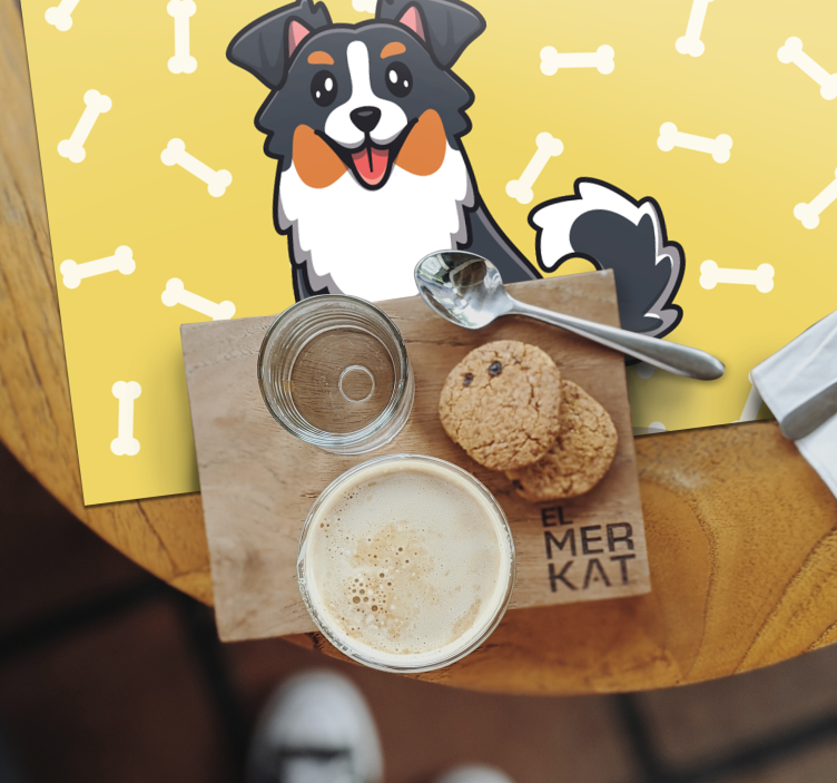 Kinder placemat schattig hondenkarakter - TenStickers