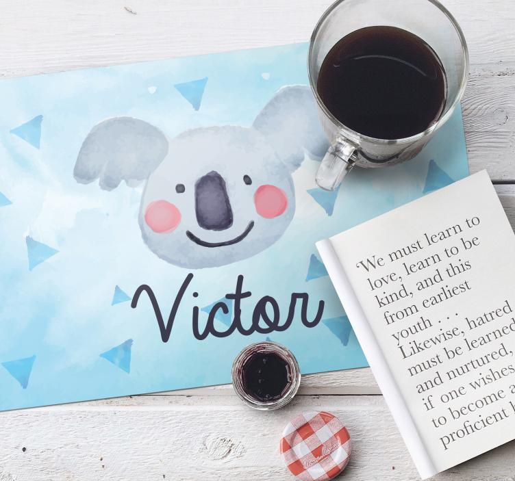 Kinder placemat schattig koala gezicht - TenStickers