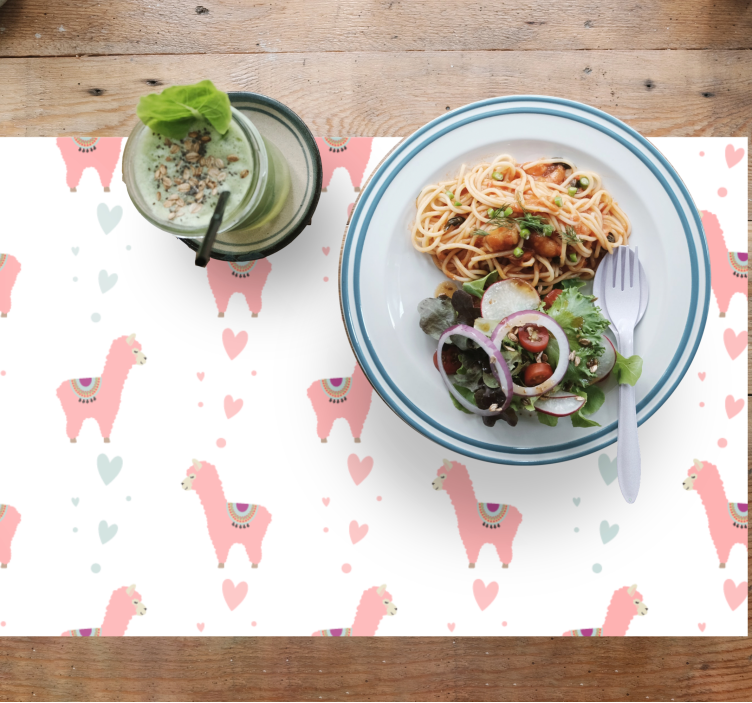 Kinder placemat schattig lama patroon - TenStickers