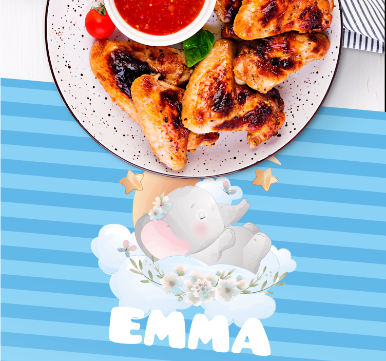 Kinder placemat schattig olifantenontwerp - TenStickers