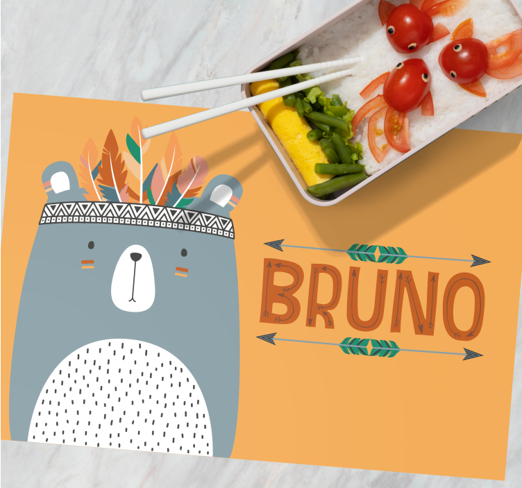 Kinder placemat schattige berenillustratie - TenStickers