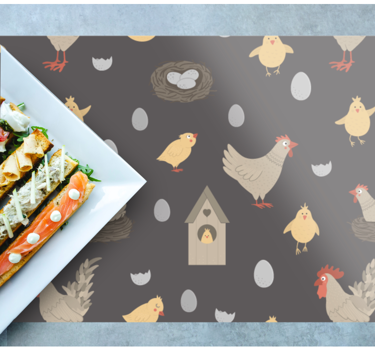 Kinder placemat schattige boerderij vogels - TenStickers