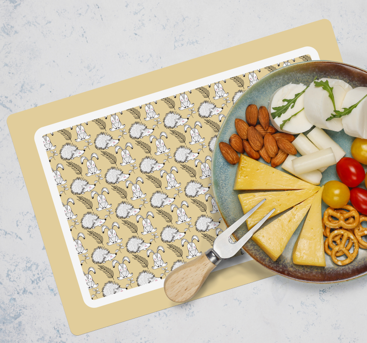 Kinder placemat schattige cartoon figuren - TenStickers
