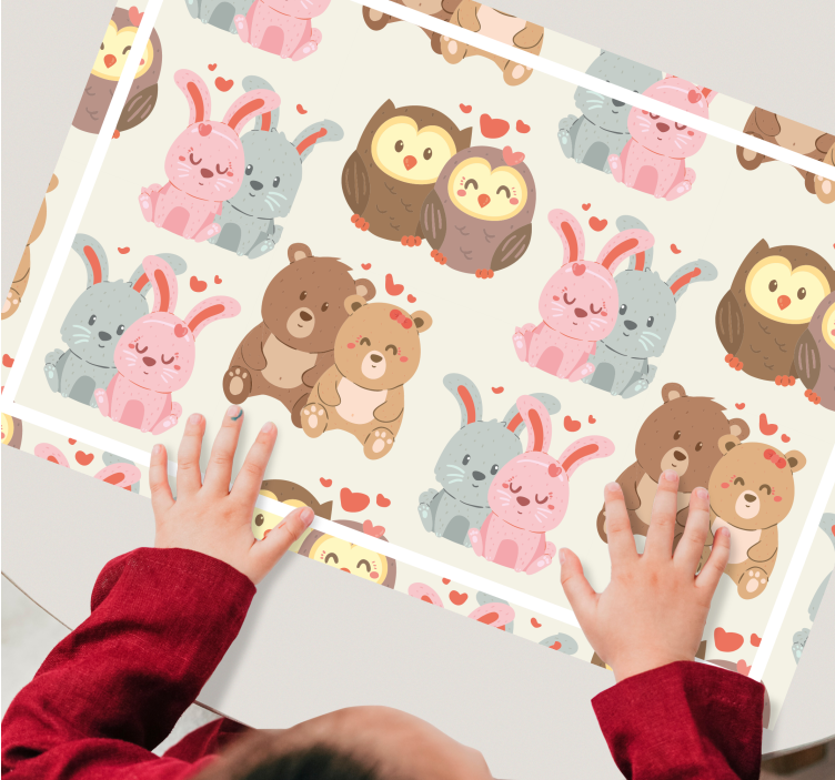Kinder placemat schattige dieren stellen - TenStickers