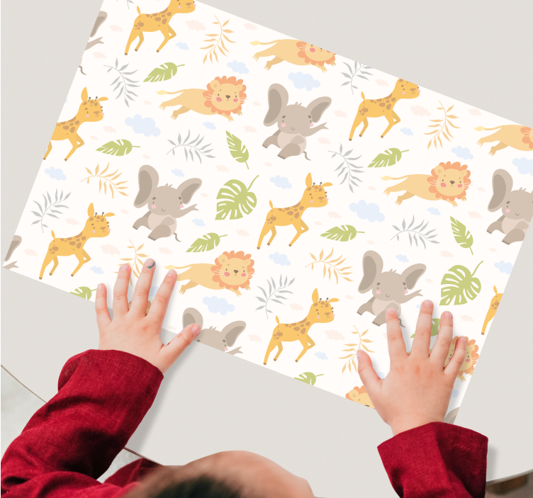 Kinder placemat schattige dierenmotieven - TenStickers
