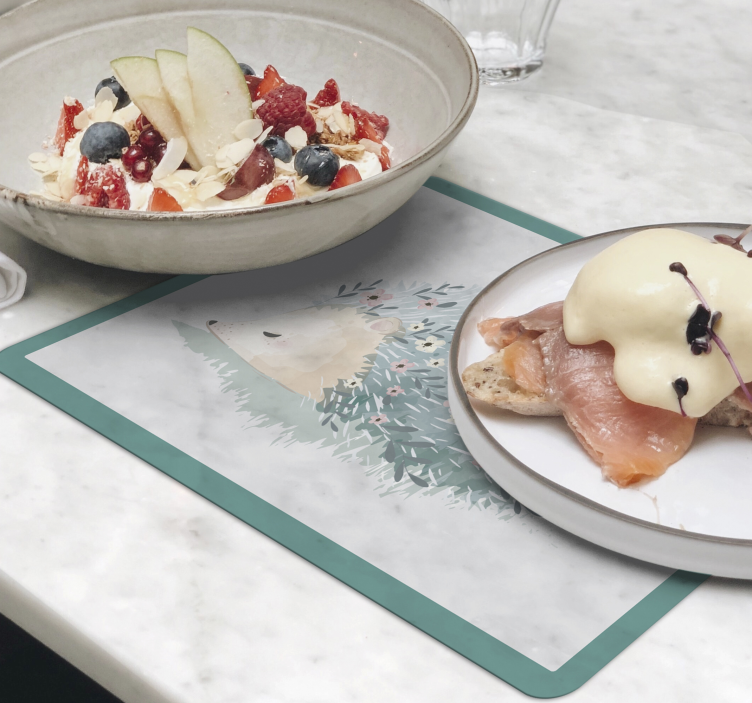 Kinder placemat schattige egel illustratie - TenStickers