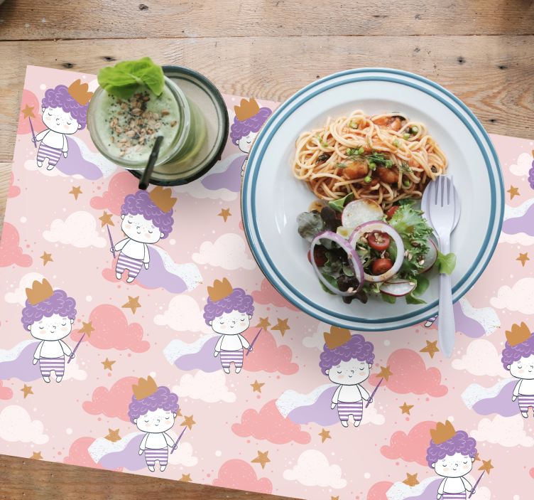 Kinder placemat schattige geanimeerde figuren - TenStickers