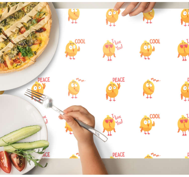 Kinder placemat schattige kuikenmotieven - TenStickers