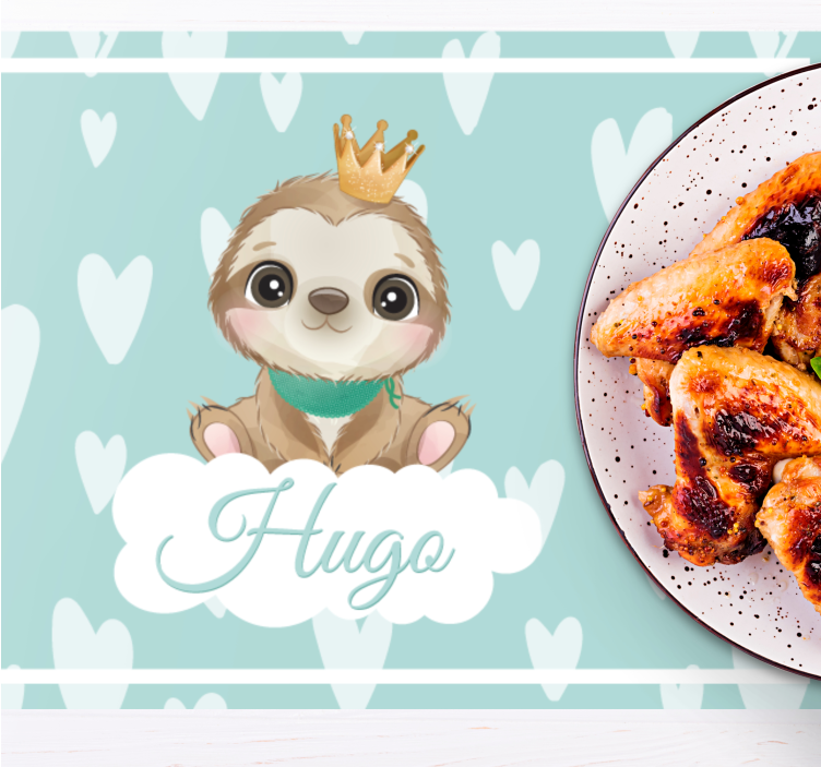 Kinder placemat schattige luiaard illustratie - TenStickers