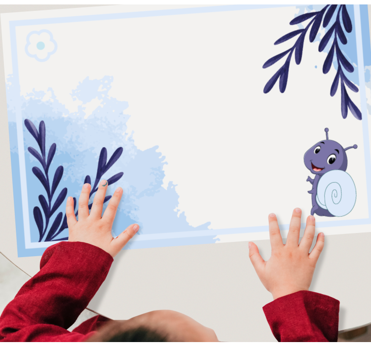 Kinder placemat slakfiguur met bladeren - TenStickers