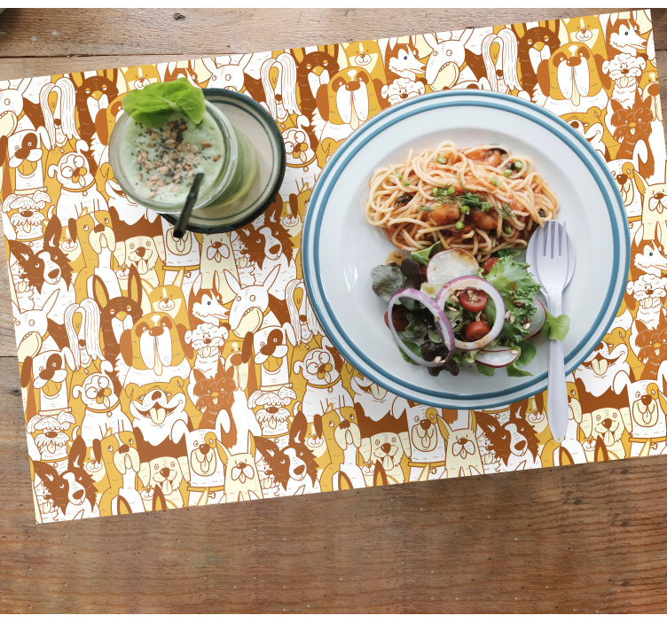 Kinder placemat speelse dierenpatroon - TenStickers