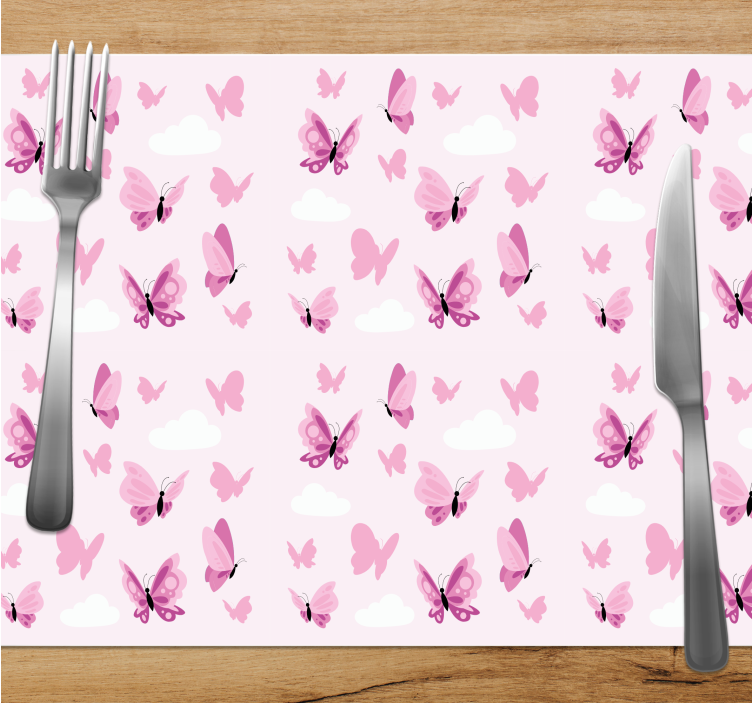Kinder placemat vlinderprint patroon - TenStickers