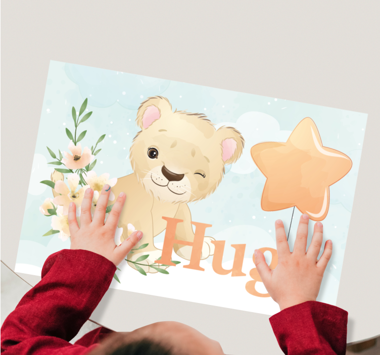 Kinder placemat vrolijke leeuw grafiek - TenStickers