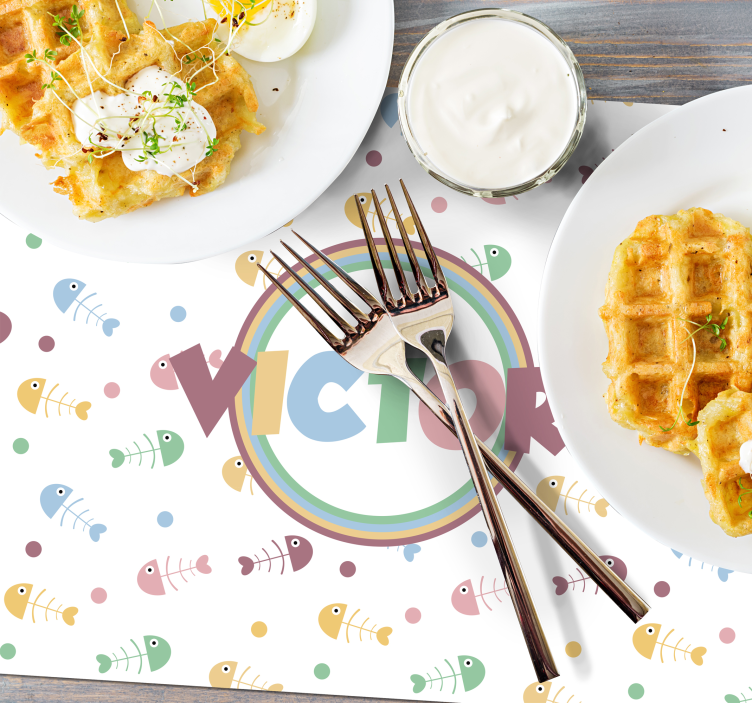 Kinder placemat vrolijke vissen concept - TenStickers