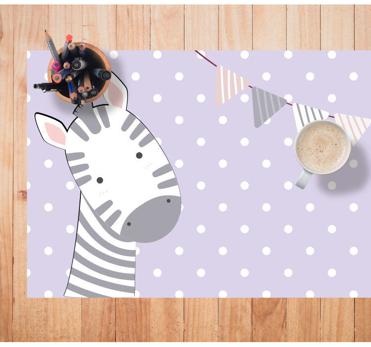 Kinder placemat zebra hoofd illustratie - TenStickers