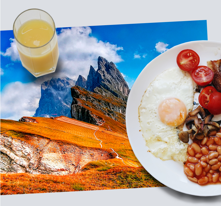 Moderne placemat bergachtig landschap uitzicht - TenStickers