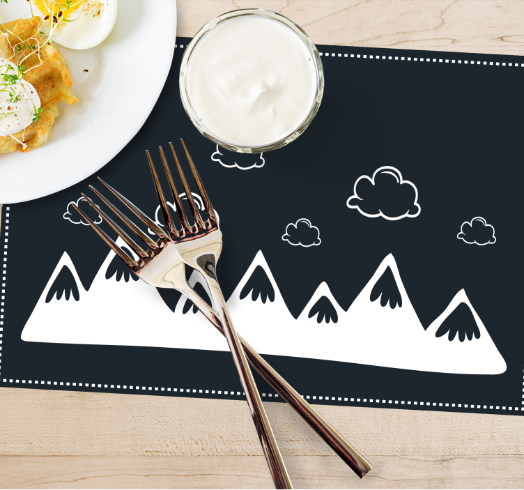 Moderne placemat bergketen silhouet - TenStickers