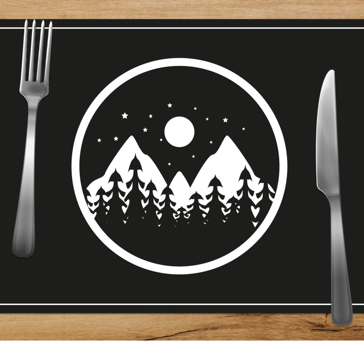 Moderne placemat berglandschap cirkel - TenStickers