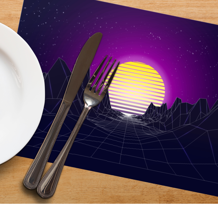 Moderne placemat geometrisch zonsopgang landschap - TenStickers