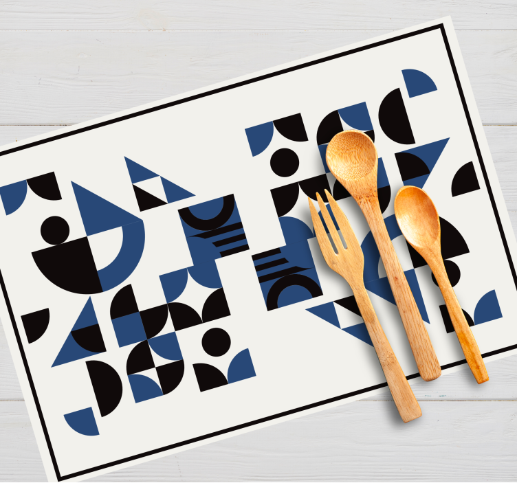 Moderne placemat geometrische blauwe patronen - TenStickers