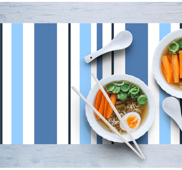 Moderne placemat gestreept blauw - TenStickers