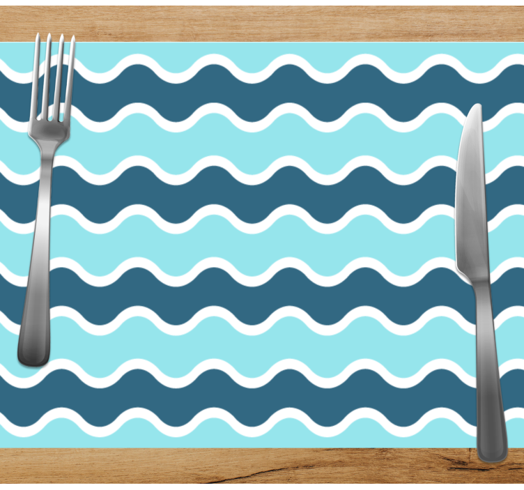 Moderne placemat golflijn patroon - TenStickers