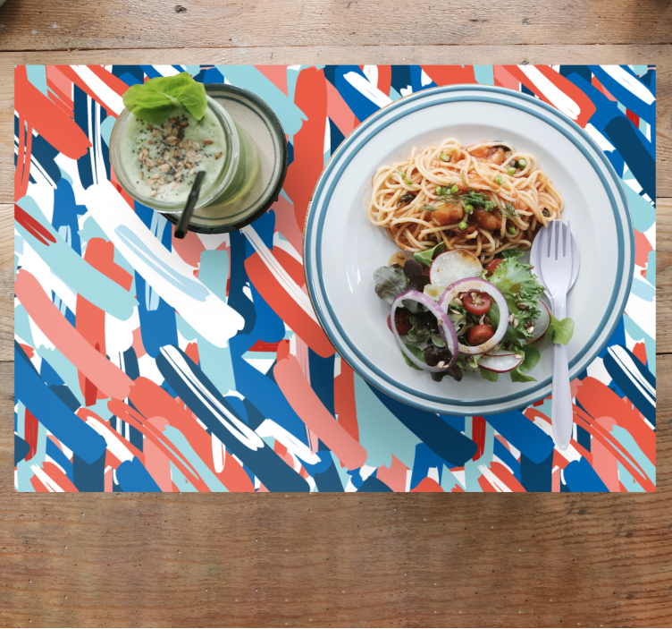 Moderne placemat kleurrijke abstracte strepen - TenStickers