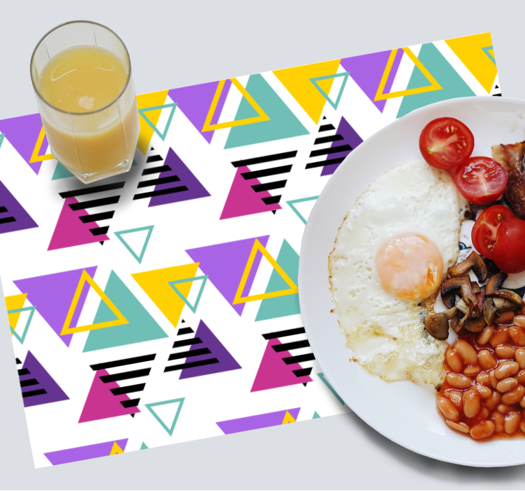 Moderne placemat kleurrijke geometrische driehoeken - TenStickers