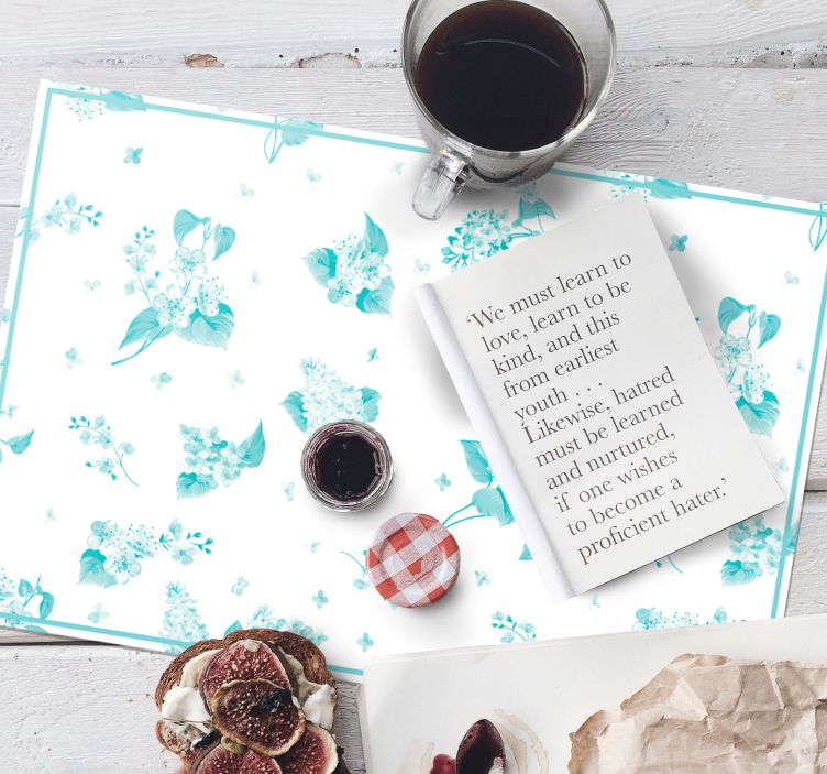 Moderne placemat met bloemenpatroon oppervlak - TenStickers