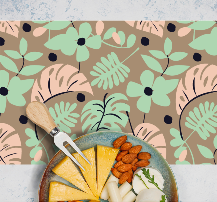 Moderne placemat met botanisch patroonachtergrond - TenStickers