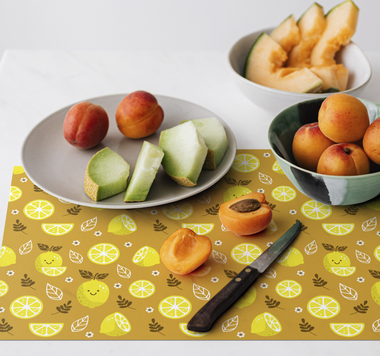 Moderne placemat met fruitpatroon tafeloppervlak - TenStickers