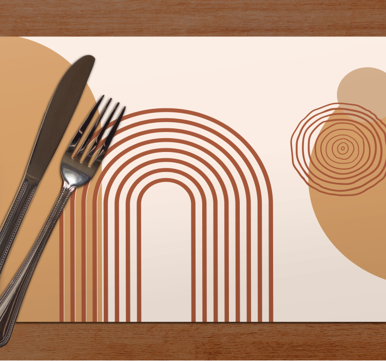Moderne placemat met gelaagde gebogen vormen - TenStickers