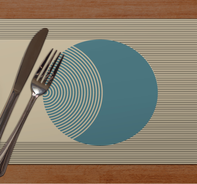 Moderne placemat met geometrisch cirkelmotief - TenStickers