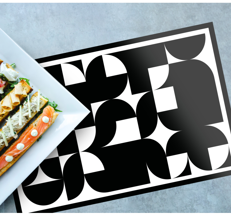 Moderne placemat met geometrisch zwart motief - TenStickers