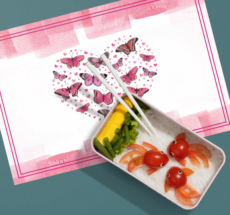 Moderne placemat met hartvlinders patroon - TenStickers