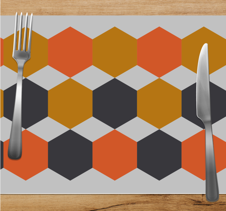 Moderne placemat met hexagonaal patroonlaag - TenStickers