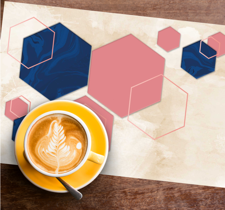 Moderne placemat met hexagonale patronen - TenStickers