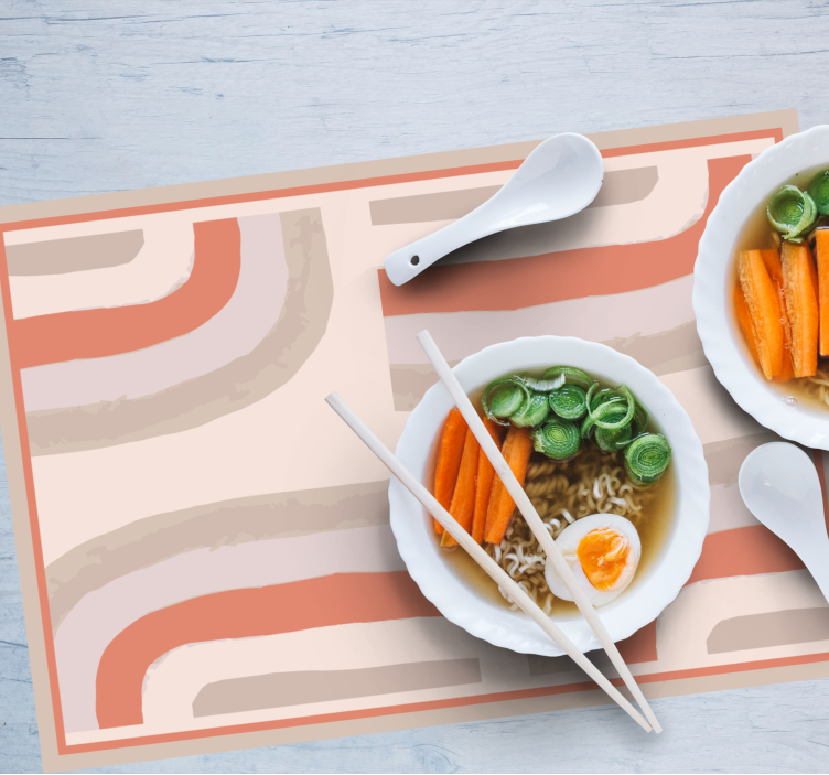 Moderne placemat met kleurrijke gebogen patronen - TenStickers