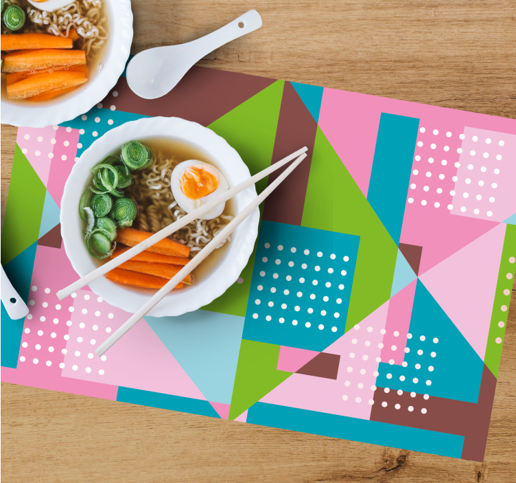 Moderne placemat met levendig geometrisch idee - TenStickers