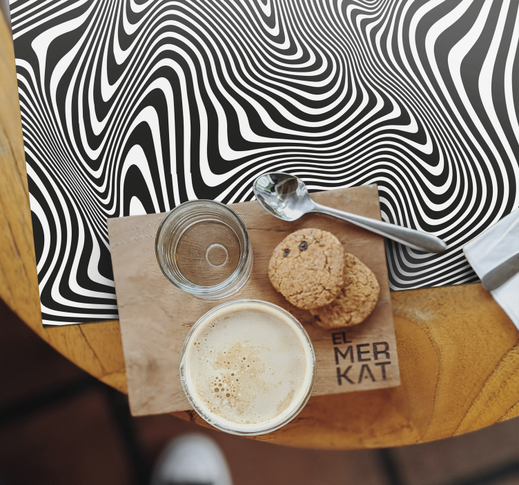 Moderne placemat met vloeiende zwarte patronen - TenStickers