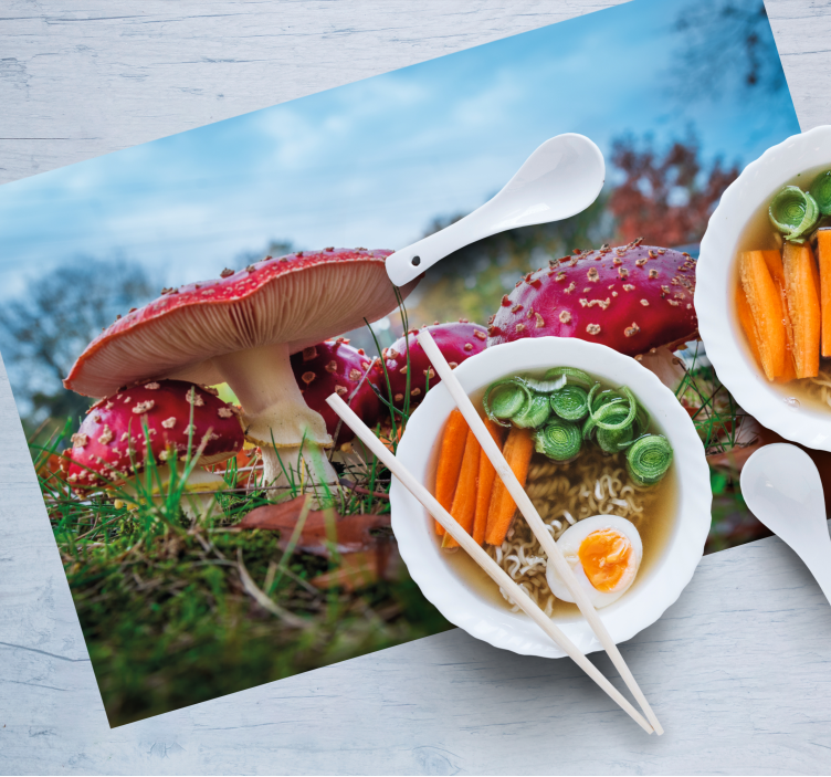 Moderne placemat paddenstoel culinaire scene - TenStickers