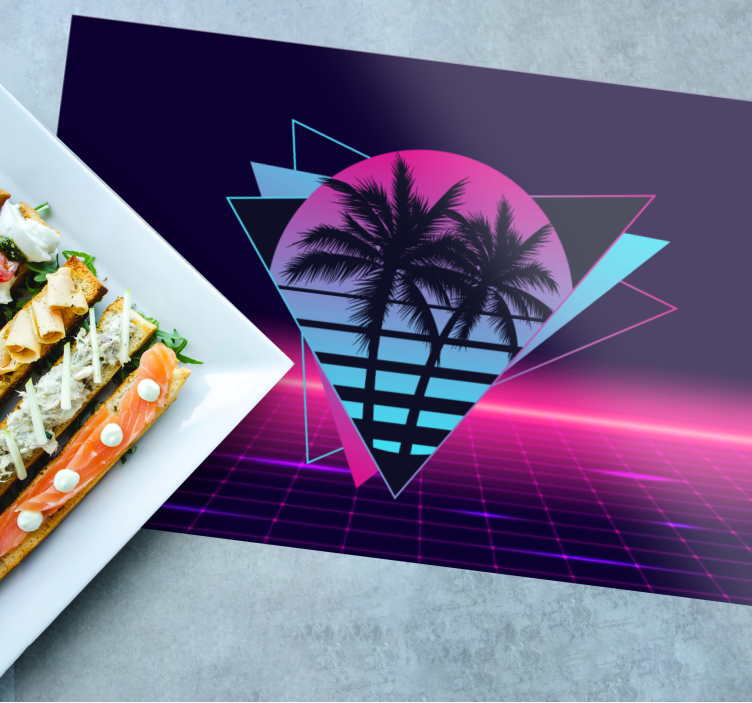 Moderne placemat retro palm geometrie - TenStickers