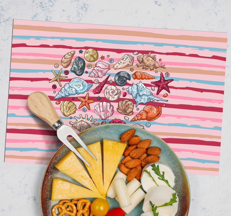 Moderne placemat schelpen hartpatroon - TenStickers
