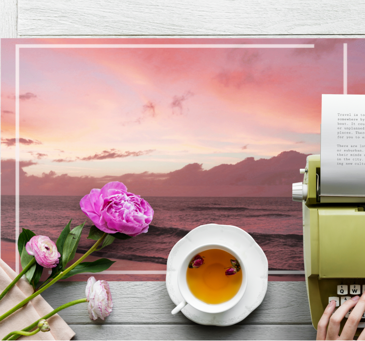 Moderne placemat serene kustzonsondergang - TenStickers