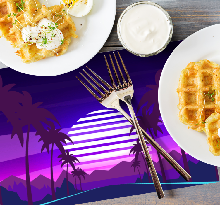 Moderne placemat tropische zonsopgang landschap - TenStickers